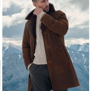 Vintage Men's Brown Suede XL Coat